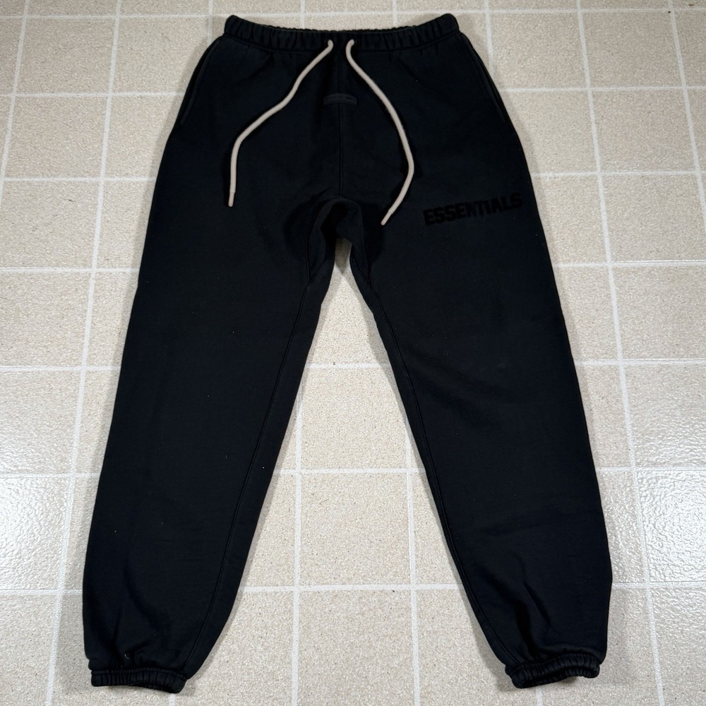 Fear Of God Essentials Men's Jogger Sweatpants Sz S Black Fleece Fog Relaxed Fit